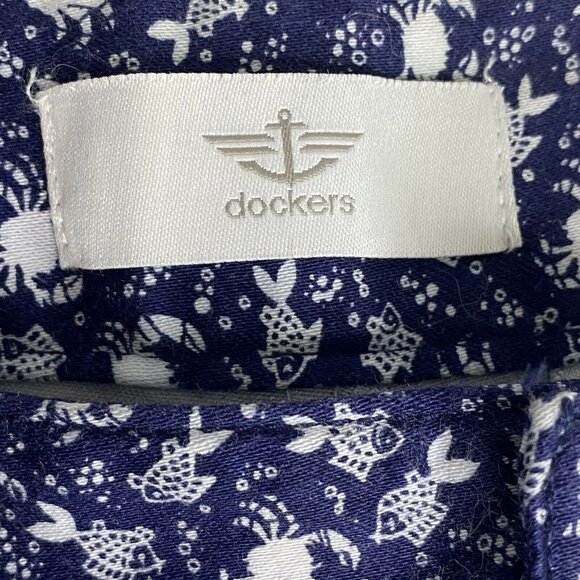 NWT Dockers Women’s Capri Pants 16P Navy Blue Whit - Picture 5 of 12
